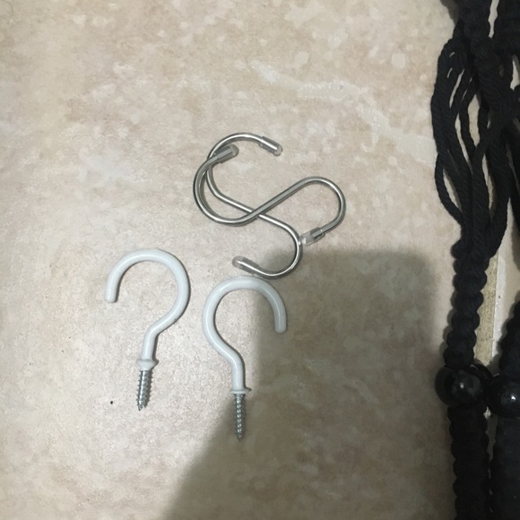 NEW Black Woven Rope Beaded Plant Pot Hangers (Set of 2) - Picture 6 of 7